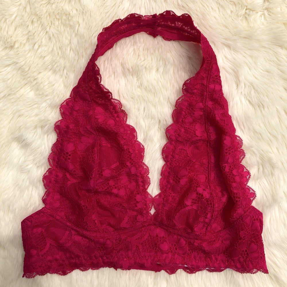 Free People Intimately Pink Halter Bralette XS
